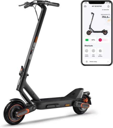 Yadea ElitePrime X1 Trottinette Electrique Adulte, Alimenté par Un Moteur 1500W, Autonomie Jusqu'à 65km, 25 km/h, avec Pneus Auto-cicatrisants de 10 Pouces, Triple Frein et Suspension, 30% Montagne